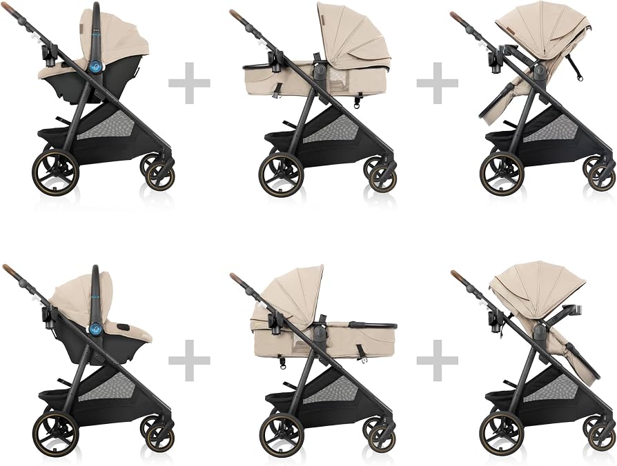 Evenflo Shyft Intuiti TS w/Revolve LiteMax NXT & Sensory Soothe -Travertine (Gold) - Online Exclusive
