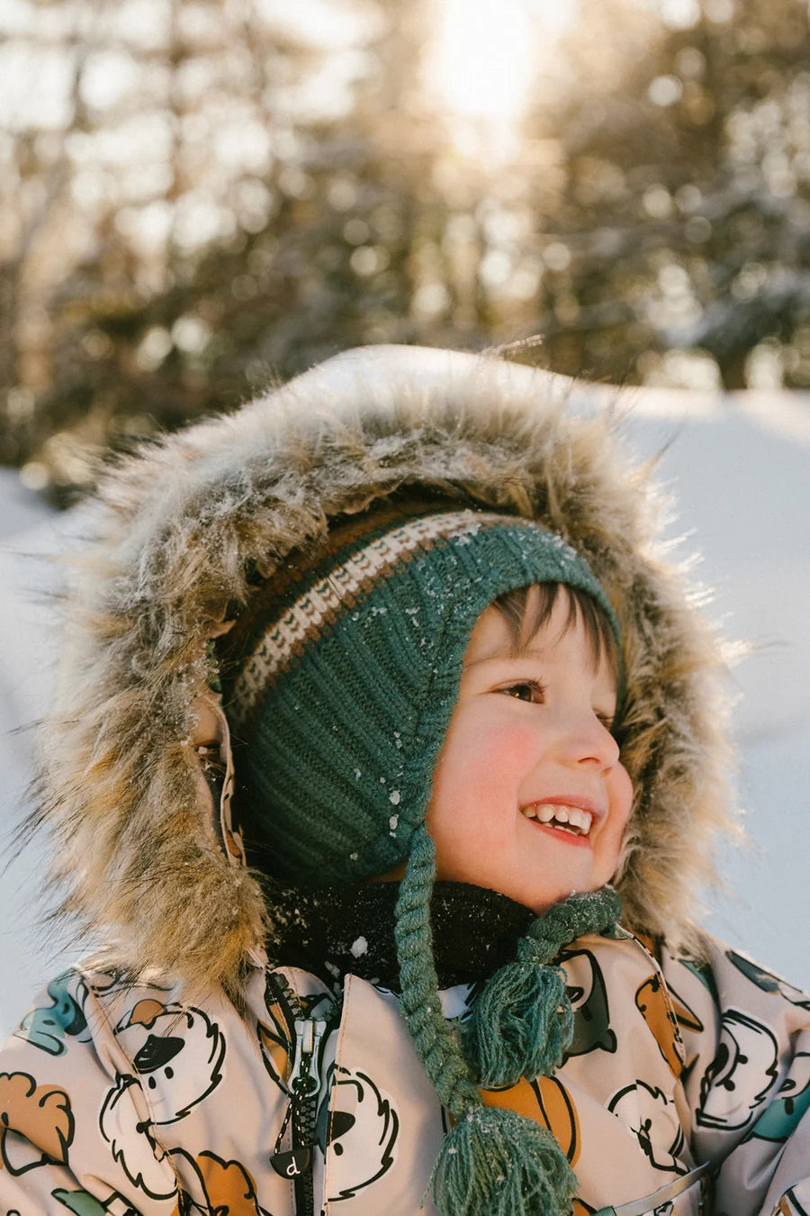Deux Par Deux Baby One Piece Snowsuit Adapted For Car Seats Beige Dog Print - Online Exclusive