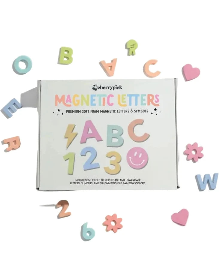 Cherrypick - Soft Foam Magnetic Letters & Symbols 150pc Set: Pastel Rainbow