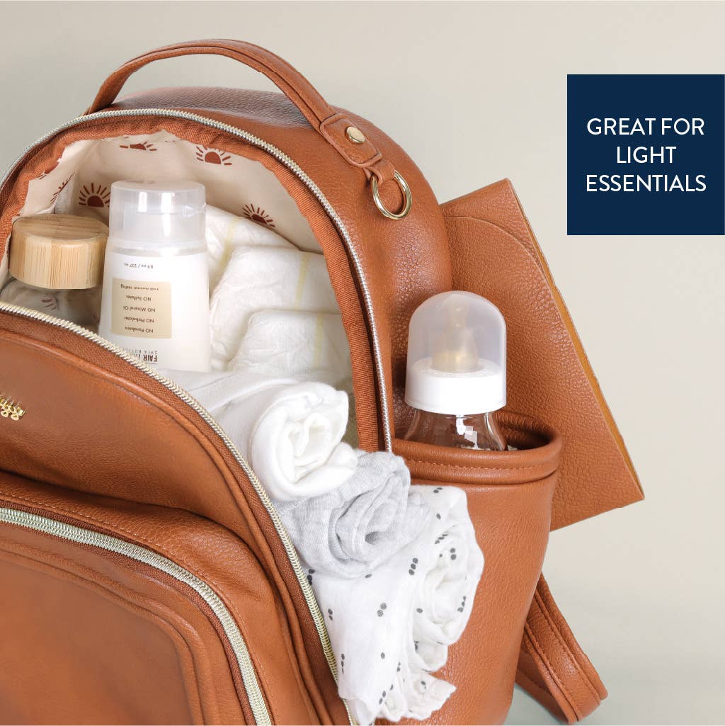 Itzy Ritzy Cognac Itzy Mini Diaper Bag Backpack