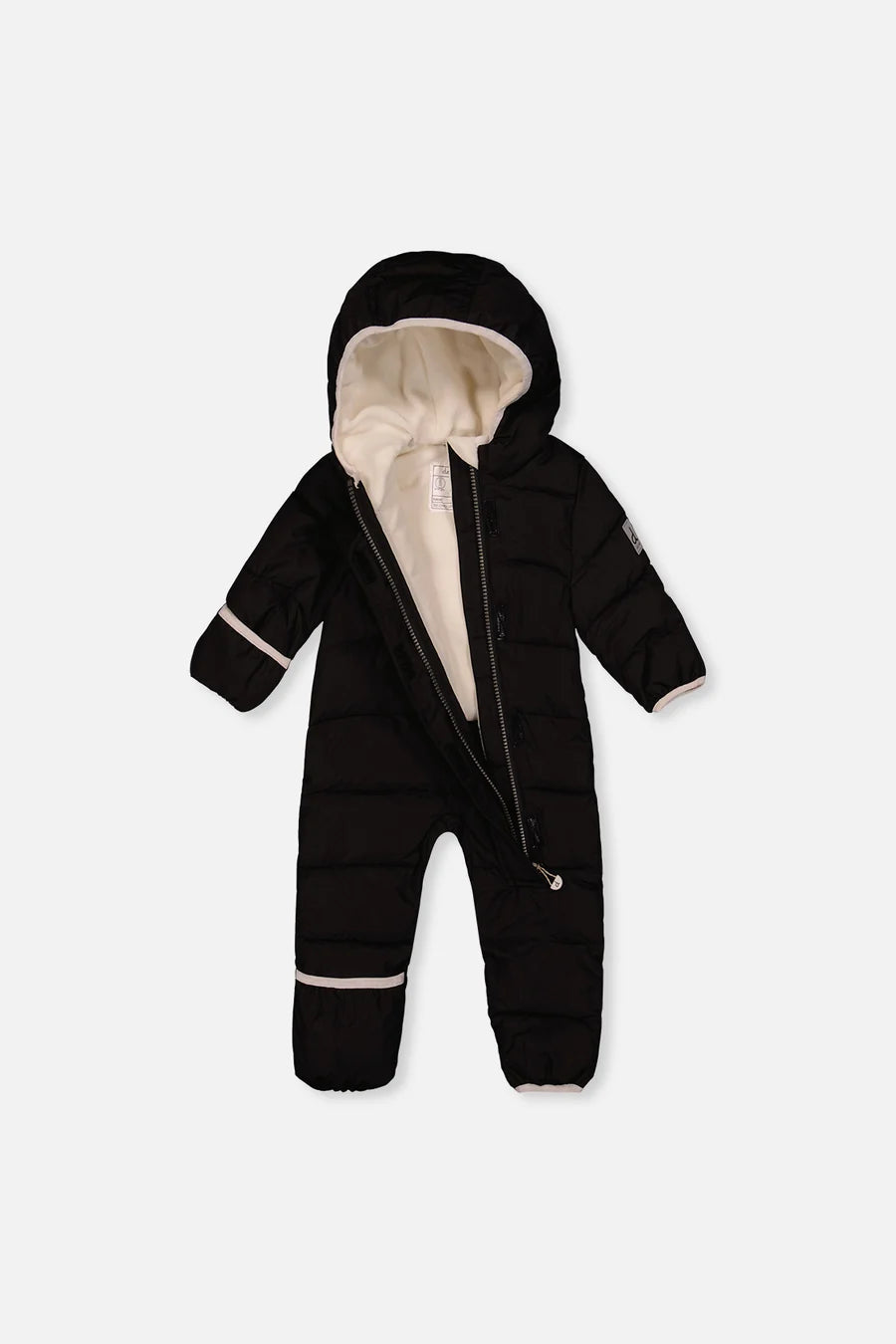 Deux Par Deux Black Baby Cloud One Piece Snowsuit Adapted For Car Seats - Online Exclusive