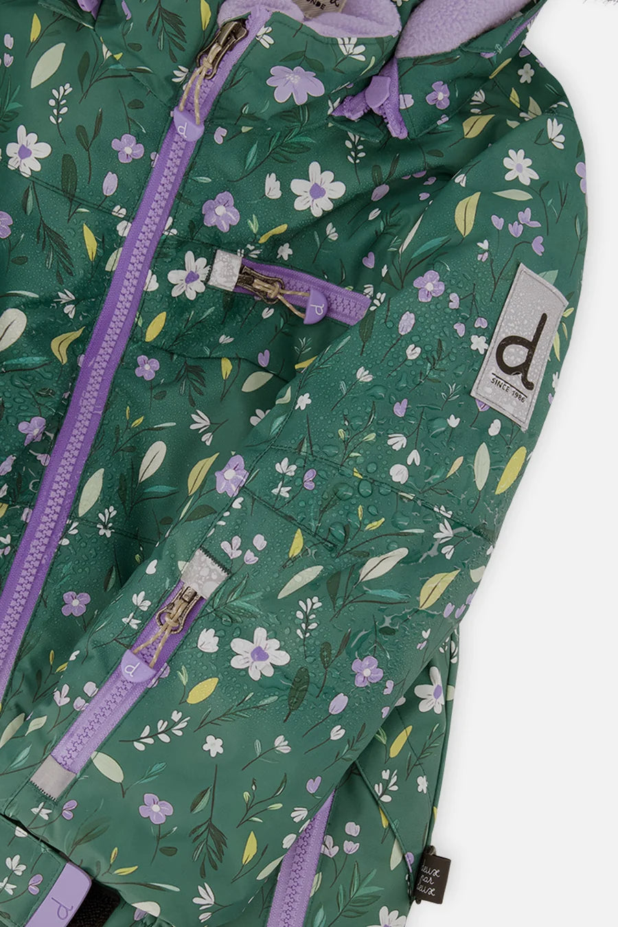 Deux Par Deux Two Piece Play Snowsuit Green Mini Flower Print - Online Exclusive