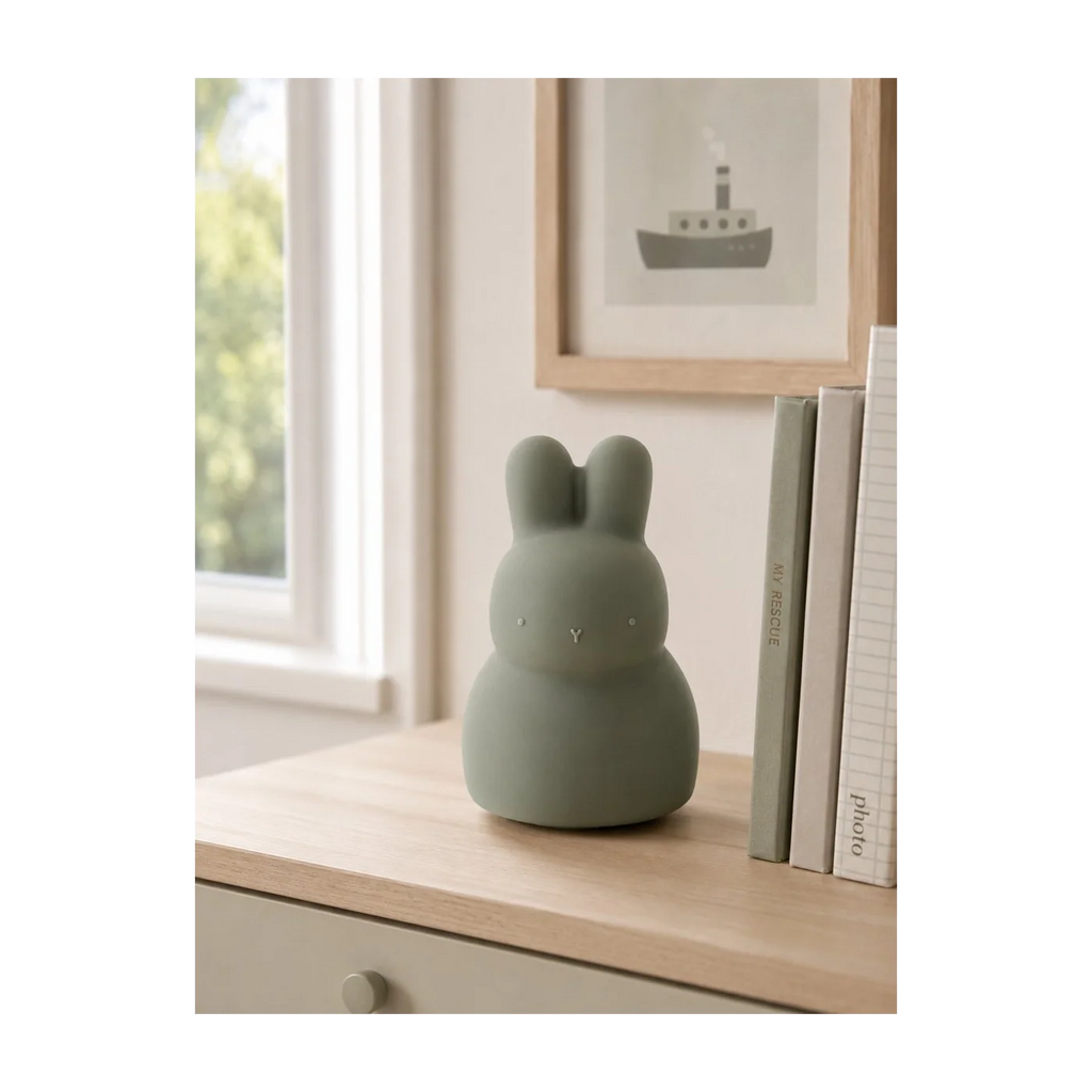 Milly Stone Silicone Piggy Bank Bunny Sage Green