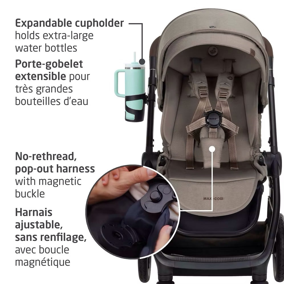 Maxi Cosi Oxford & Mico Luxe+ Travel System Twillic Truffle - Online Exclusive