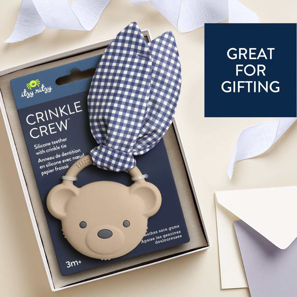 Itzy Ritzy Crinkle Crew™ Taupe Bear
