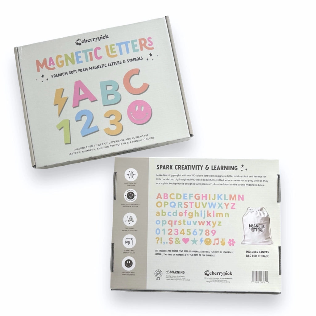 Cherrypick - Soft Foam Magnetic Letters & Symbols 150pc Set: Pastel Rainbow