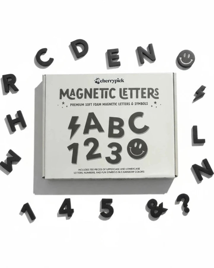 Cherrypick - Soft Foam Magnetic Letters & Symbols 150pc Set: Solid Black