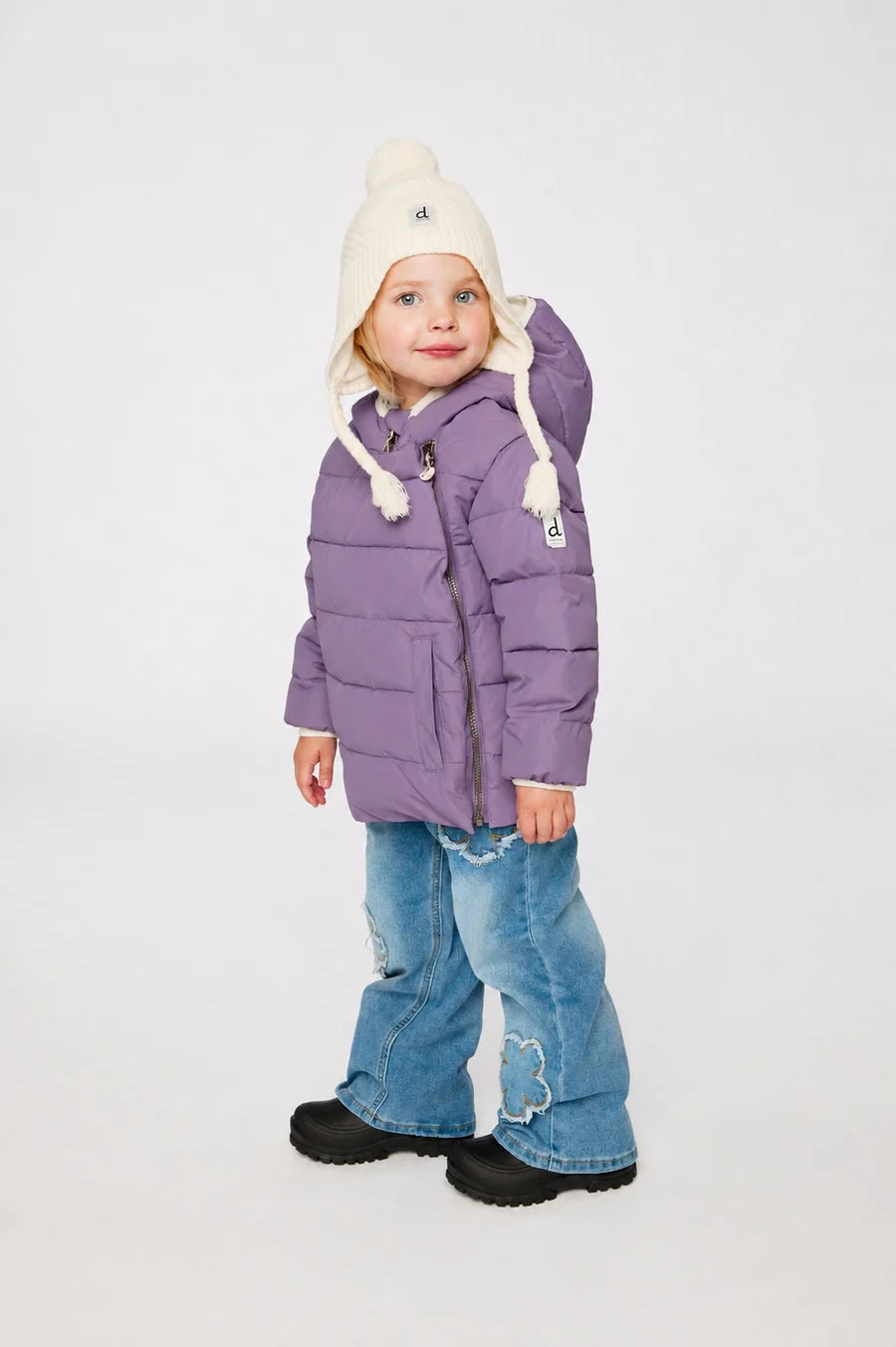Deux Par Deux Winter Jacket Adapted For Car Seats Violet - Online Exclusive