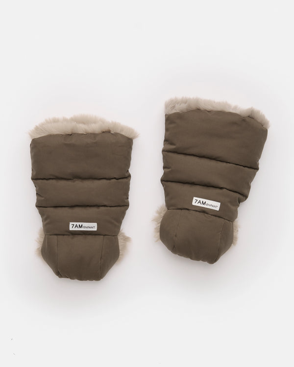 7AM Moss Brown Faux Fur WARMMUFFS • HELSINKI - Online Exclusive
