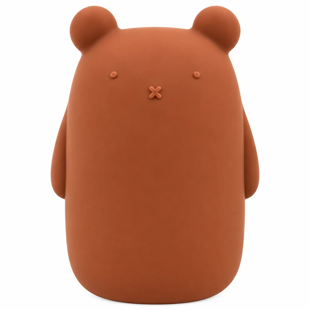 Milly Stone Silicone Piggy Bank Bear Warm Cocoa
