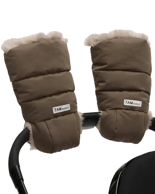 7AM Moss Brown Faux Fur WARMMUFFS • HELSINKI - Online Exclusive