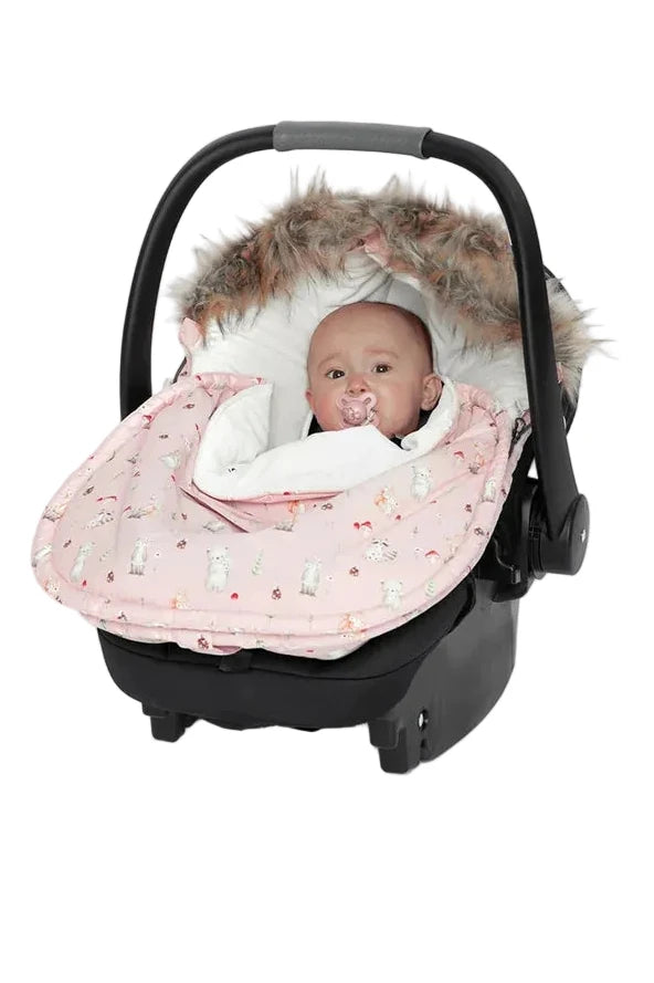 Deux Par Deux Bunting Bag For Car Seats & Strollers Pink Animal Print - Online Exclusive