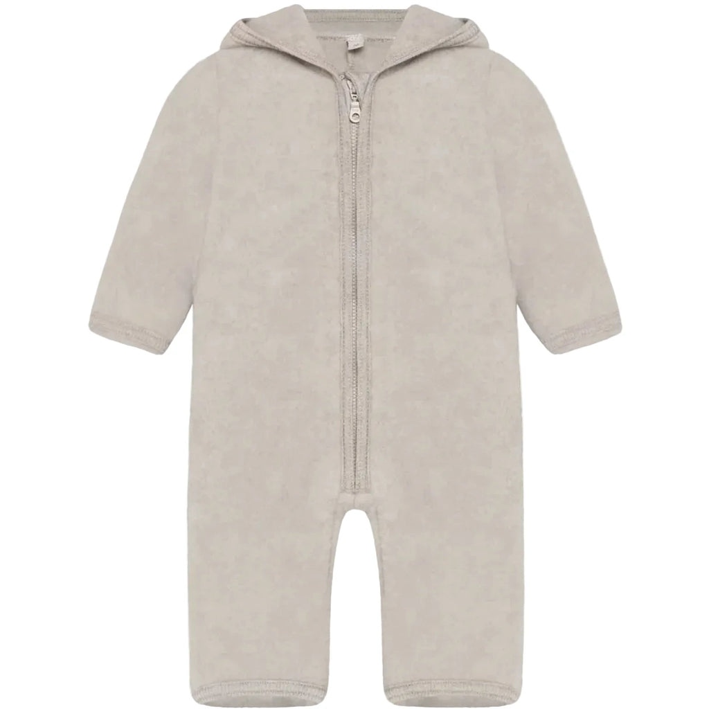 Huttelihut Camel Melange Pram Suit Ears Cotton Fleece