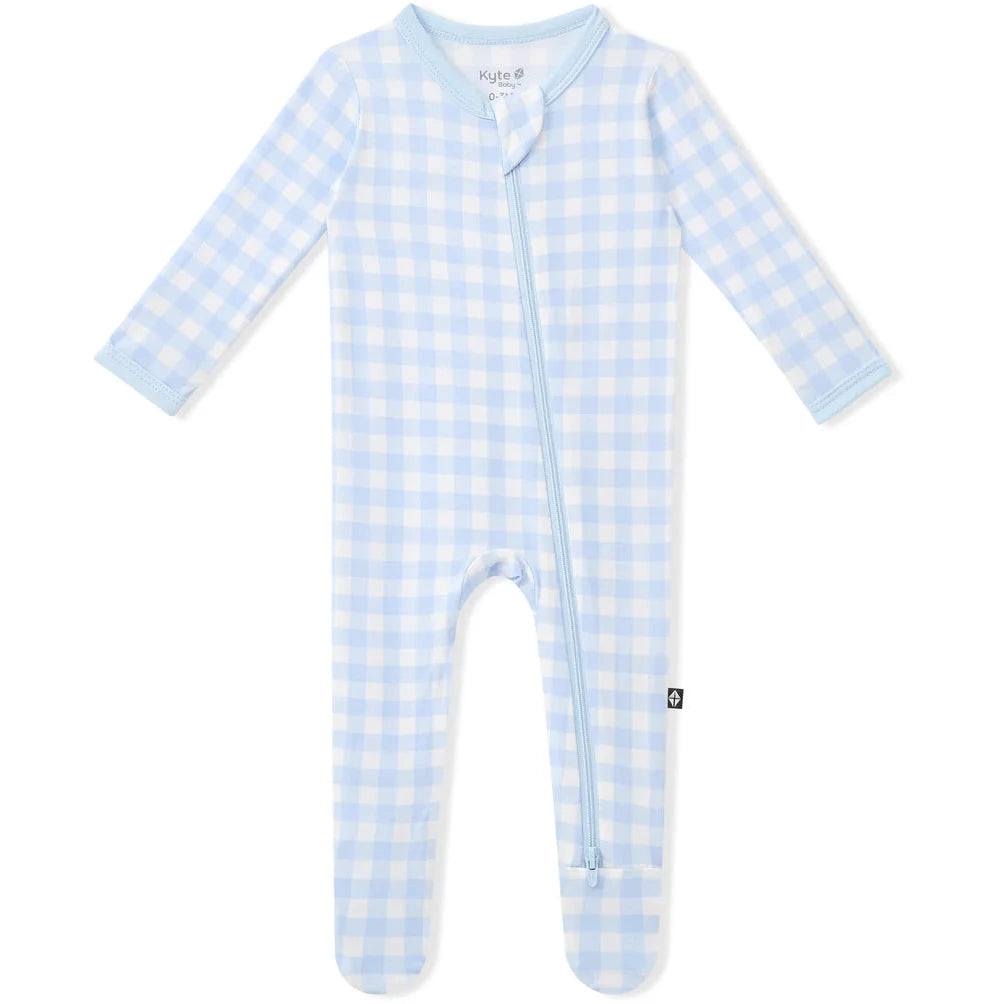 Kyte Baby Gingham Breeze Zippered Footie