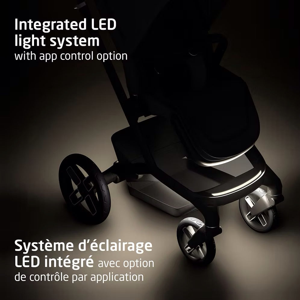 Fame Stroller & Mico Luxe+ Car Seat Travel System - Twillic Black - Online Exclusive