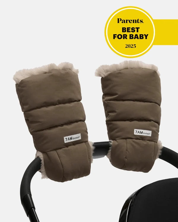 7AM Moss Brown Faux Fur WARMMUFFS • HELSINKI - Online Exclusive