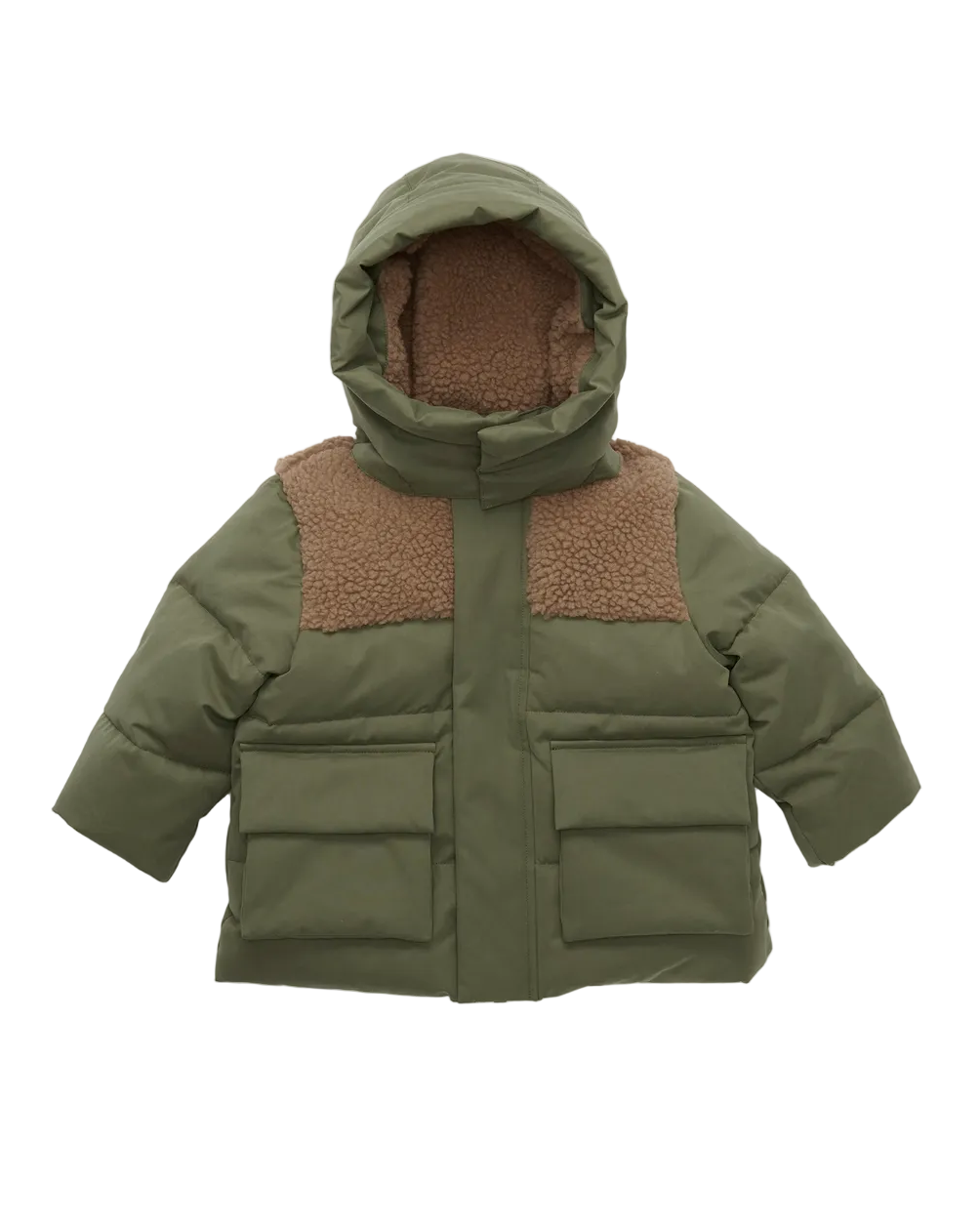 7AM Woodland Cacao PUFFER JACKET • BENJI APPLIQUÉ - Online Exclusive