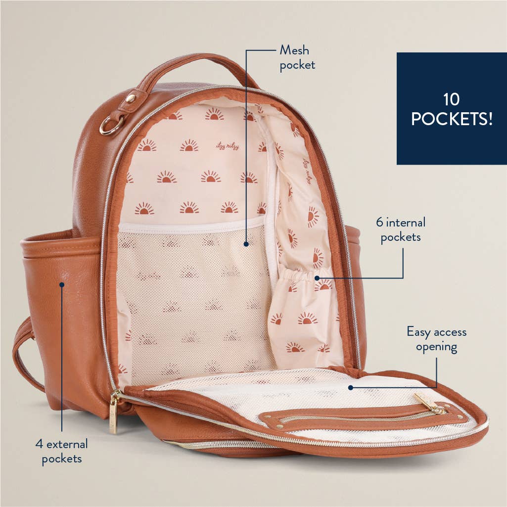 Itzy Ritzy Cognac Itzy Mini Diaper Bag Backpack