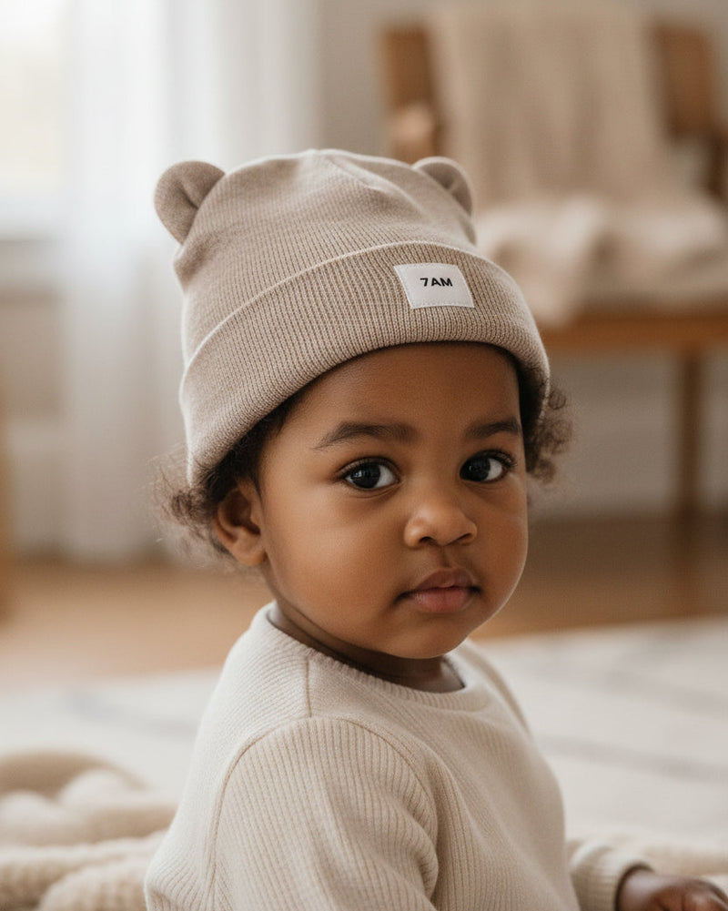 7AM Almond BEAR BEANIE • HEATHER - Online Exclusive