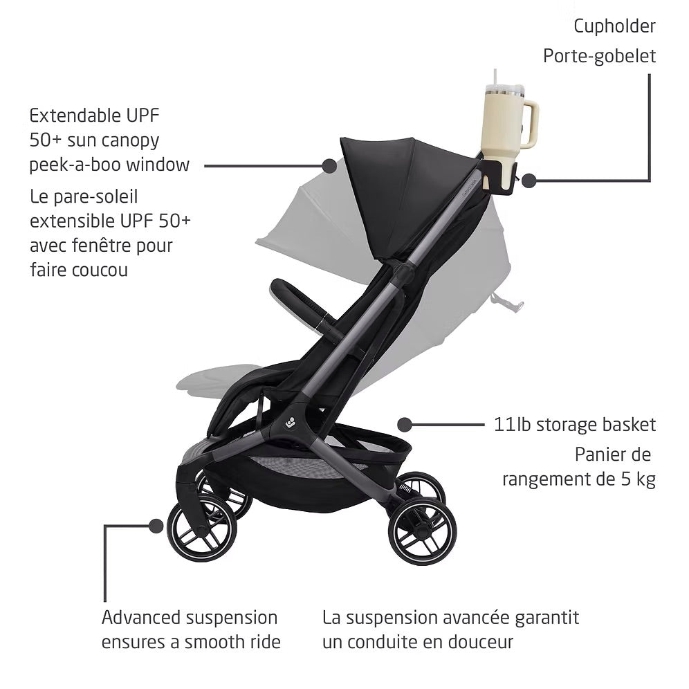 Maxi Cosi Oxford Cabin Lightweight Travel Stroller Black - Online Exclusive