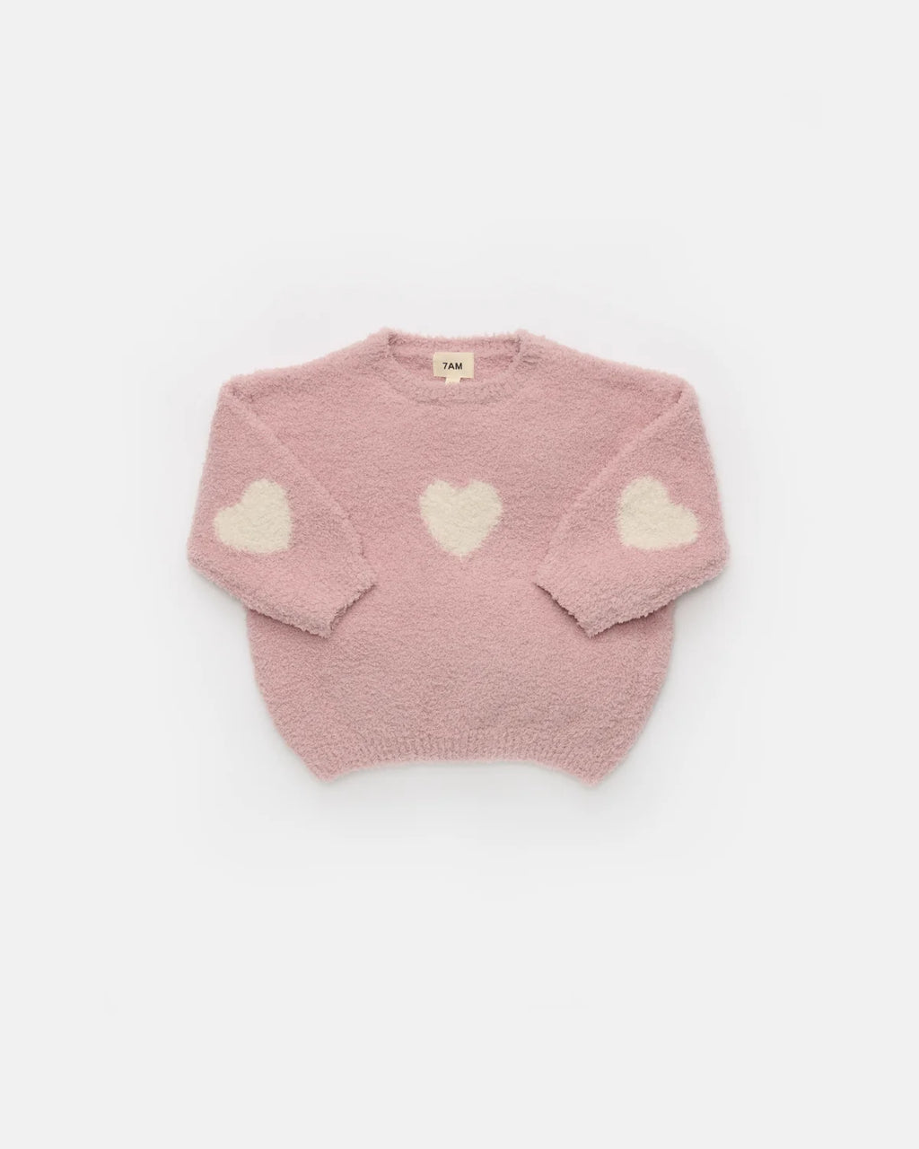 7AM Ash Rose Ecru BOXY SWEATER • FUZZY LOVE - Online Exclusive