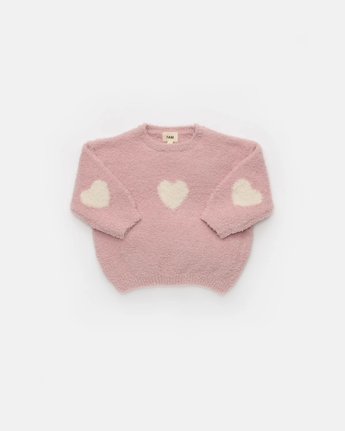 7AM Ash Rose Ecru BOXY SWEATER • FUZZY LOVE - Online Exclusive