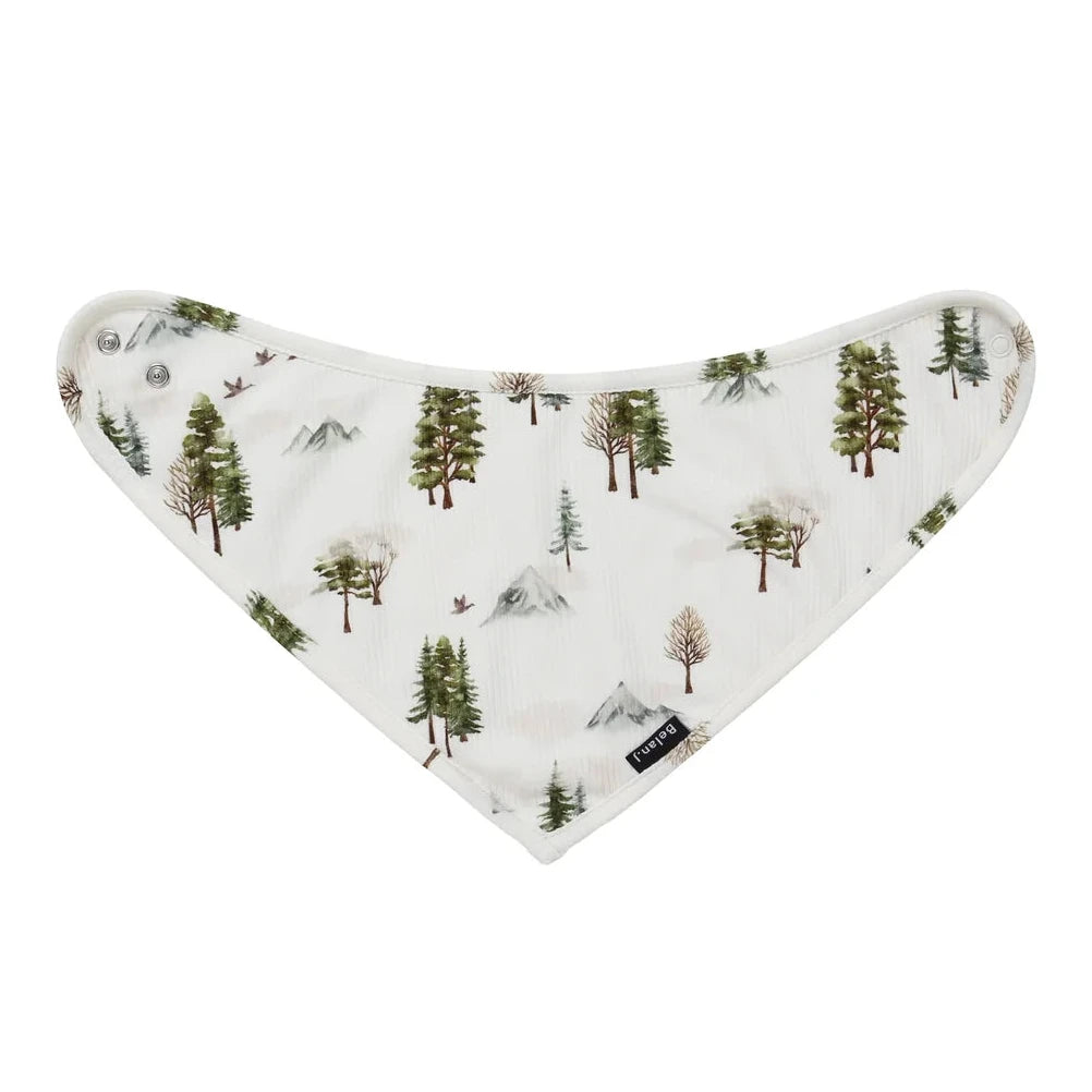 Belan J Misty Forest Ribbed Bandana Bib