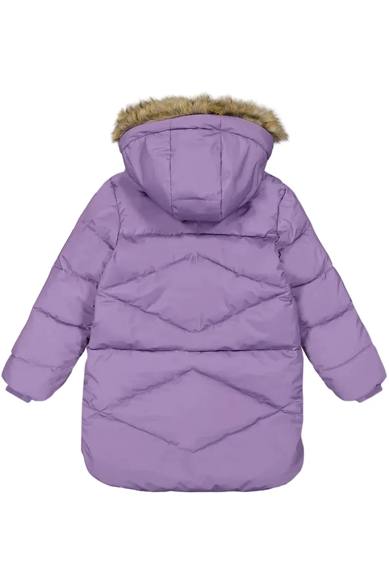 Deux Par Deux Long Winter Puffer Coat Violet - Online Exclusive