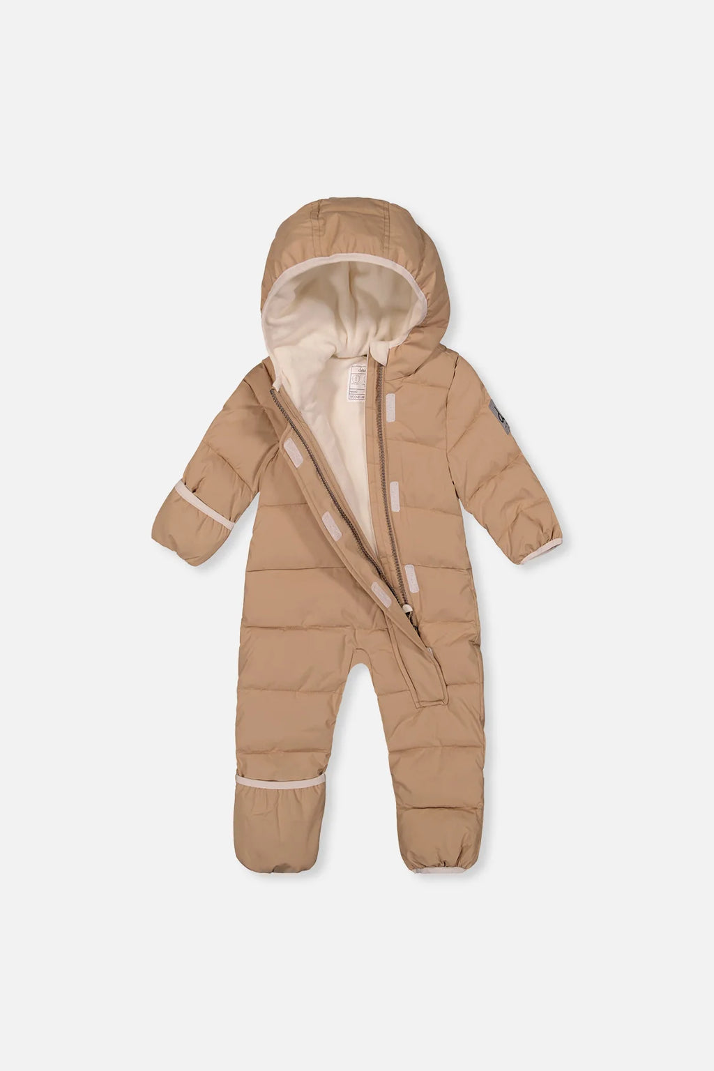 Deux Par Deux Beige Baby Cloud One Piece Snowsuit Adapted For Car Seats - Online Exclusive