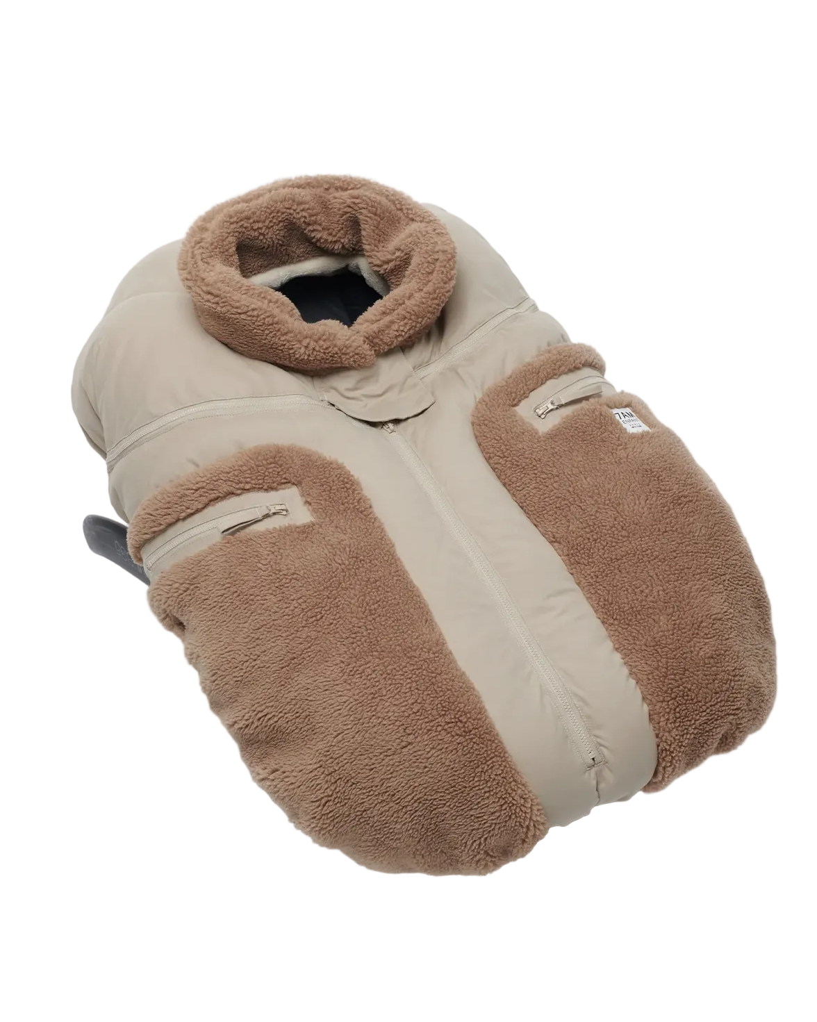 7AM Oat Cacao CAR SEAT COCOON • BENJI APPLIQUÉ - Online Exclusive