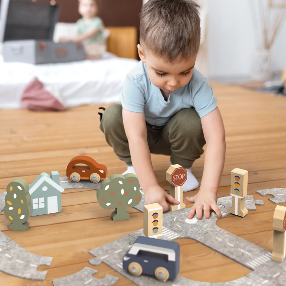 Speedy Monkey Car Track Puzzle
