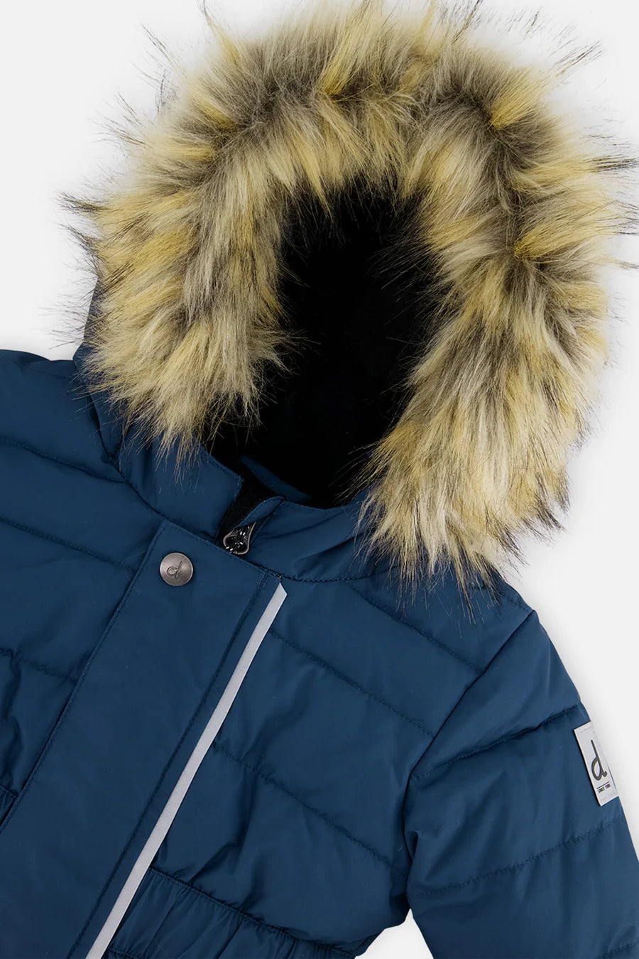 Deux Par Deux Baby Original One Piece Puffy Snowsuit With Removable Mittens And Boots Dark Blue - Online Exclusive