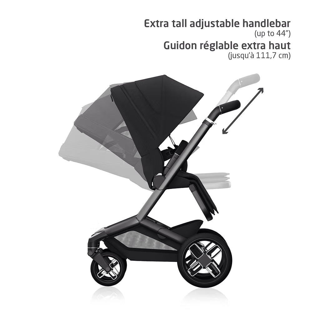 Fame Stroller & Mico Luxe+ Car Seat Travel System - Twillic Black - Online Exclusive