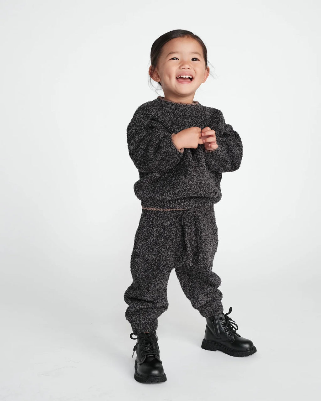 7AM Black Melange BOXY SWEATER • FUZZY - Online Exclusive