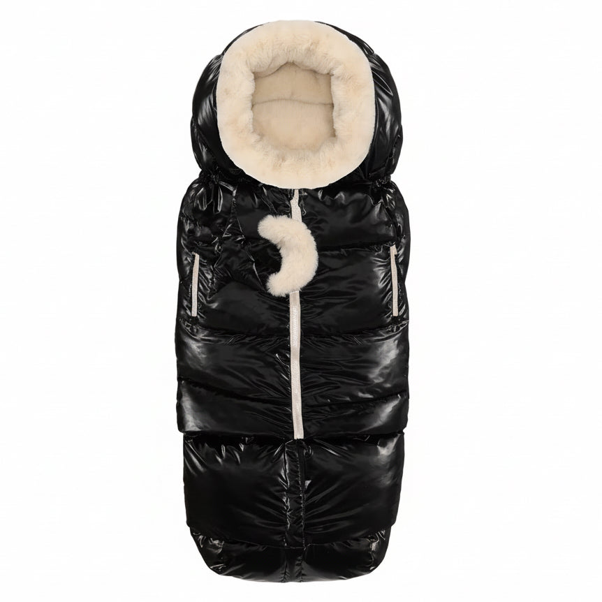 7AM Black Liquid Shine Arctic Faux Fur BLANKET 212 EVOLUTION • USHUAIA - Online Exclusive