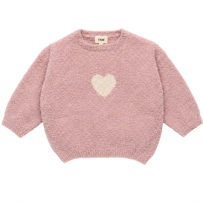 7AM Ash Rose Ecru BOXY SWEATER • FUZZY LOVE - Online Exclusive