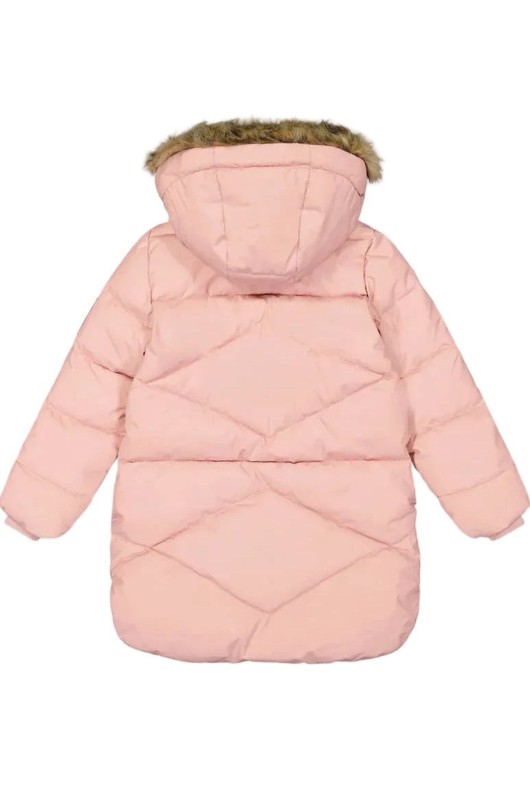 Deux Par Deux Long Winter Puffer Coat Pale Dusty Pink - Online Exclusive