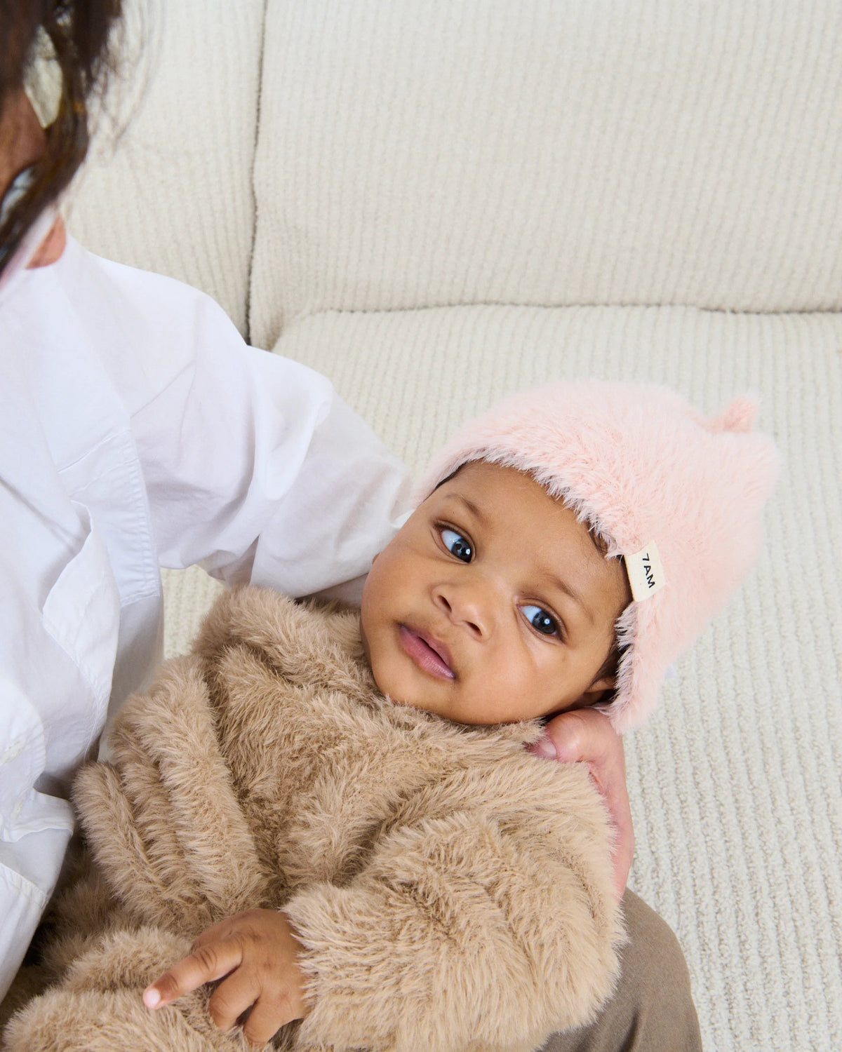 7AM Powder Pink SLOUCHY BEANIE • FURRY - Online exclusive