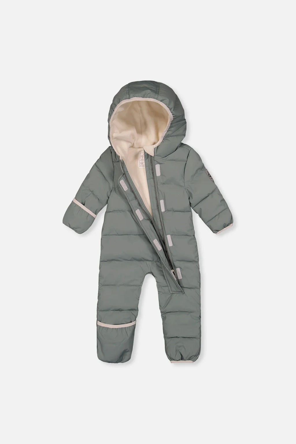 Deux Par Deux Sage Green Baby Cloud One Piece Snowsuit Adapted For Car Seats - Online Exclusive