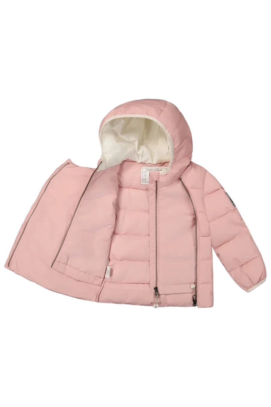 Deux Par Deux Winter Jacket Adapted For Car Seats Pale Dusty Pink - Online Exclusive