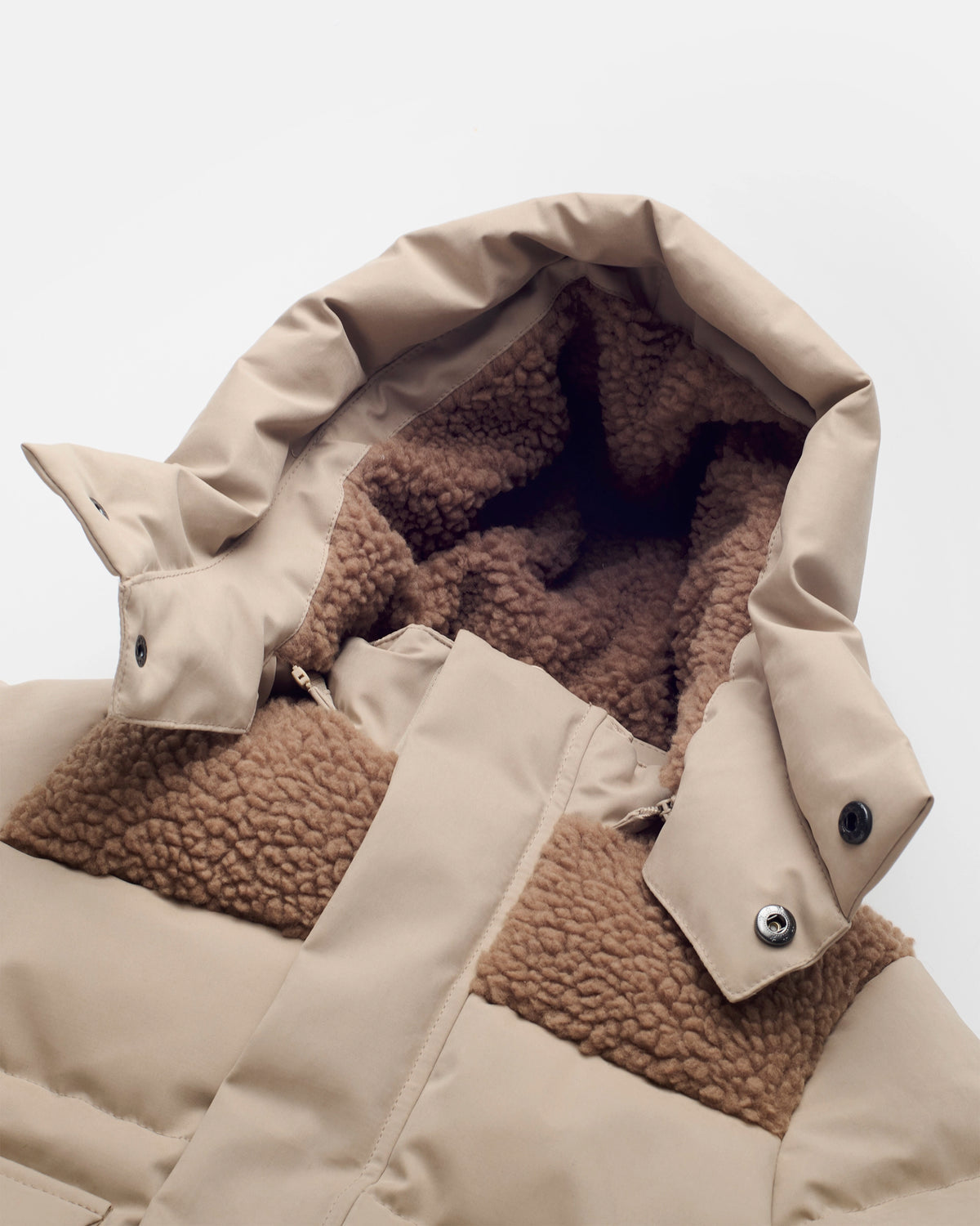 7AM Oat Cacao PUFFER JACKET • BENJI APPLIQUÉ - Online Exclusive