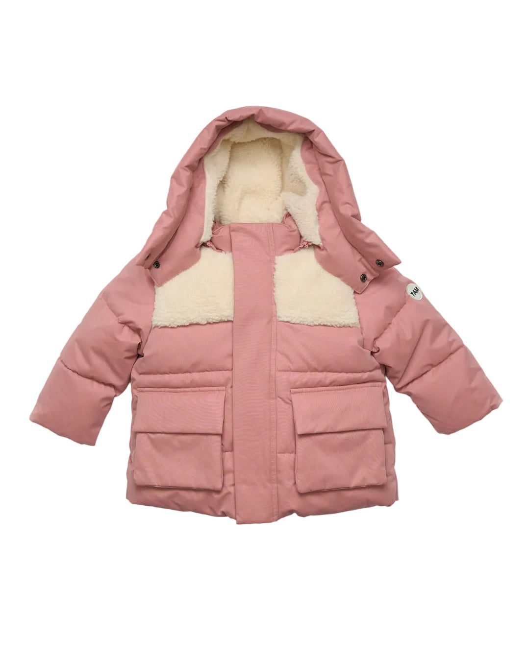 7AM Rose Dawn Ecru PUFFER JACKET • BENJI APPLIQUÉ - Online Exclusive