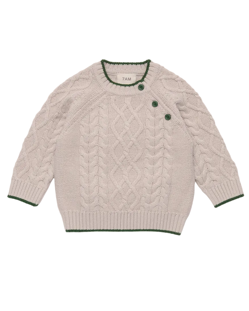 7Am Wheat Ivy CABLE COTTON SWEATER • HOLIDAY - Online Exclusive