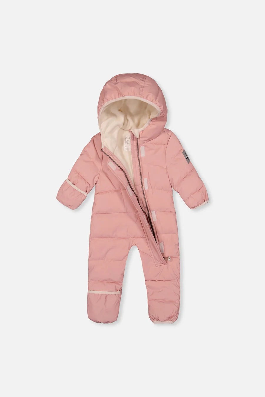 Deux Par Deux Pale Dusty Pink Baby Cloud One Piece Snowsuit Adapted For Car Seats - Online Exclusive