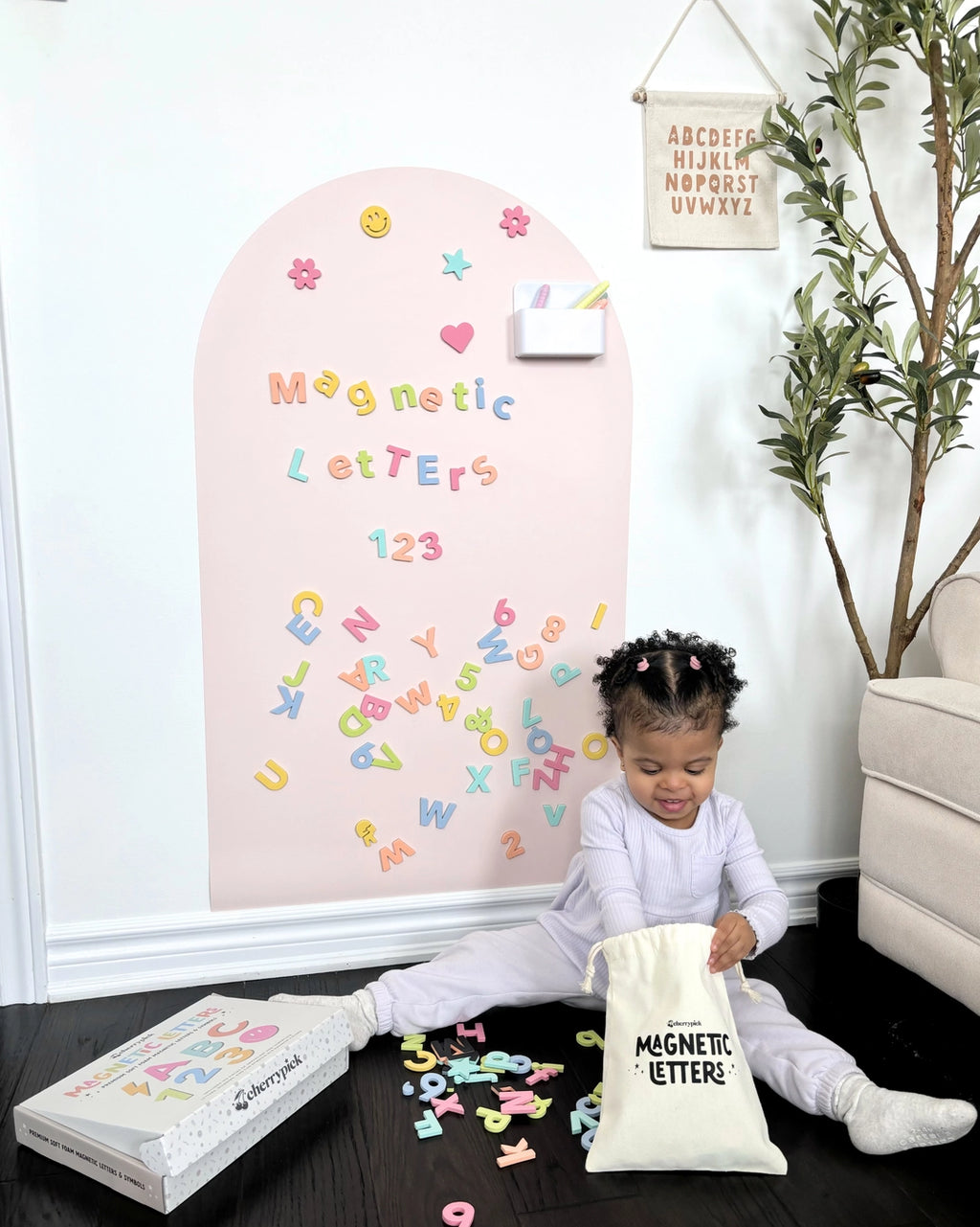 Cherrypick - Soft Foam Magnetic Letters & Symbols 150pc Set: Pastel Rainbow