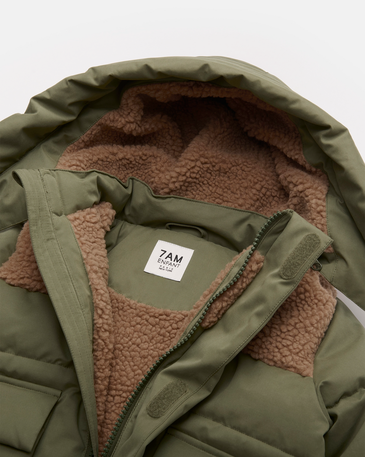 7AM Woodland Cacao PUFFER JACKET • BENJI APPLIQUÉ - Online Exclusive