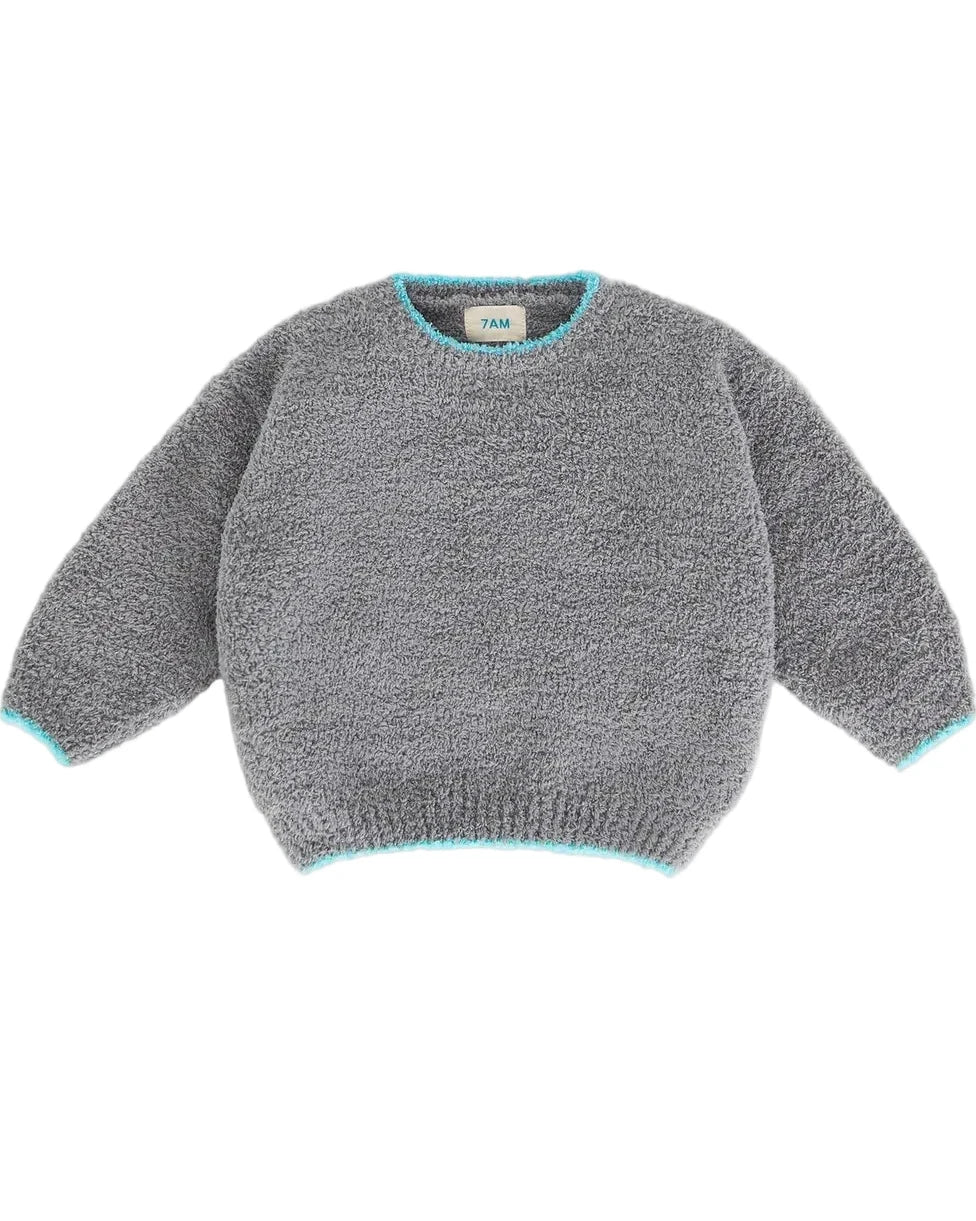 7AM Gris BOXY SWEATER • FUZZY - Online Exclusive
