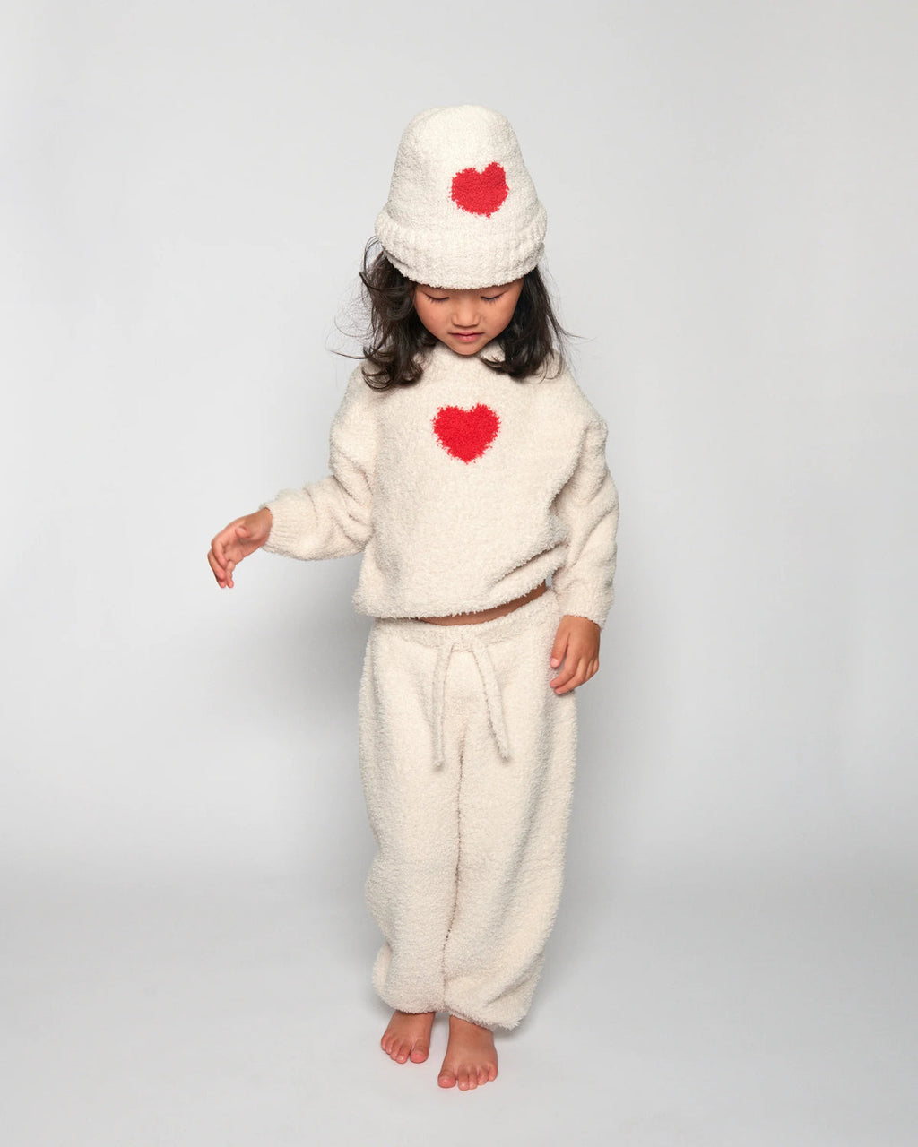 7AM Ecru Crimson BOXY SWEATER • FUZZY LOVE - Online Exclusive