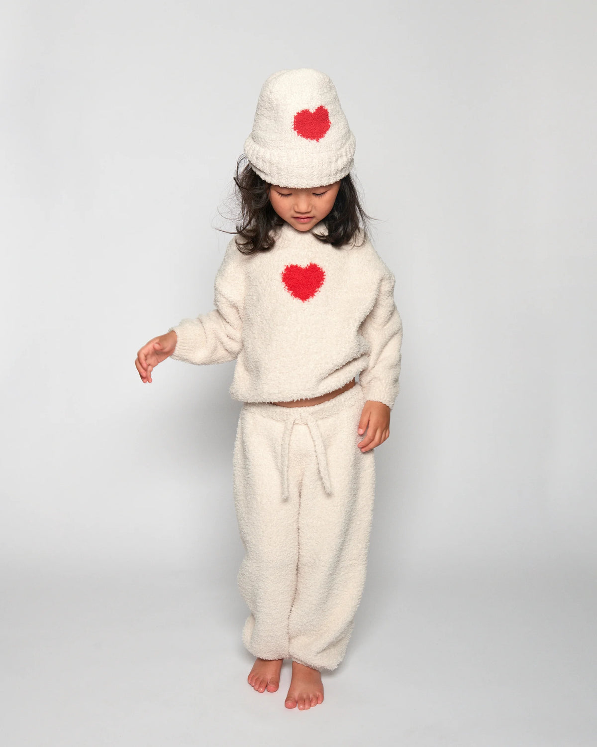 7AM Ecru Crimson BOXY SWEATER • FUZZY LOVE - Online Exclusive