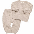 7AM Wheat CABLE COTTON KNIT SET - Online Exclusive
